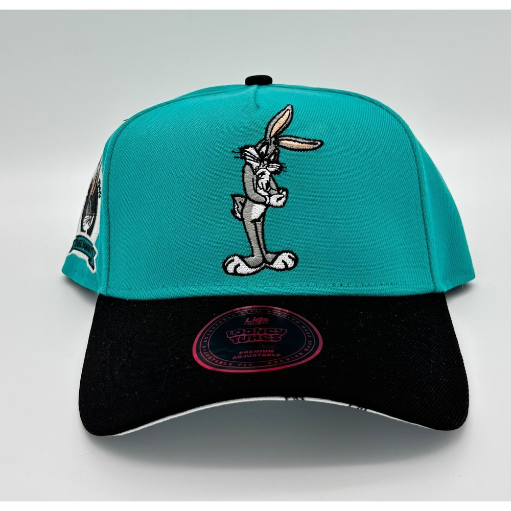 Lids Looney Tunes Bugs Bunny A-Frame Snapback Hat Teal Black LT0058 New